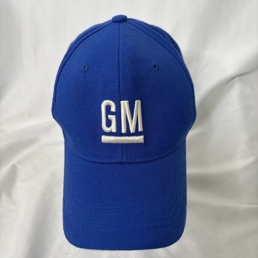 GM Logo Wool Blend Hat Cap Mens Blue Fitted Capeya Mobis Trucker Automobile‎